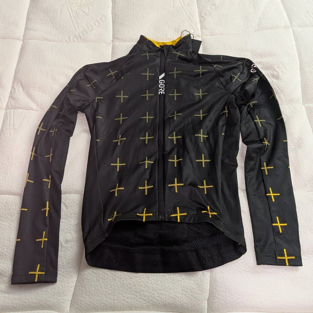 🚲 Gorewear C5 Thermo Cycling Jersey Men S Long Sleeve Black Yellow NWT ✨